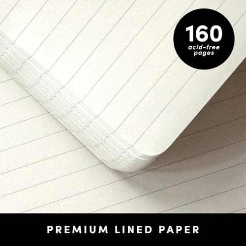 PAPERAGE Lined Journal Notebook, (Black), 160 Pages, Medium 5.6 in x 8 in - 100 GSM Thick Paper – Hardcover Journaling Notebook for Work, School & Note Taking — view 3