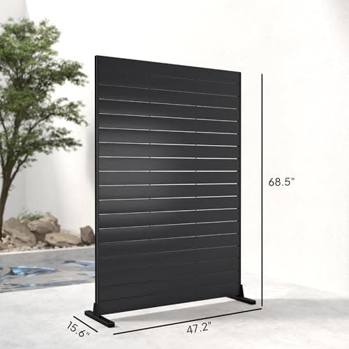 Outsunny Outdoor Privacy Screen, 47.2" W x 68.5" H HDPE Decorative Screen Panel with Stand and 6 Panels, Freestanding Privacy Panel for Indoor Outdoor, Patio Balcony Office, Black — view 6