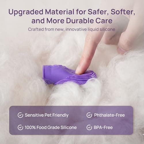 HICC PET Dog Toothbrush, Anti-Slip Dog Tooth Brushing Kit, Dog Finger Toothbrush for Plaque and Tartar Cleaning, Dog Teeth Cleaning for Medium & Large Pets, Safer & Softer Liquid Silicone, 2-Pack — view 4