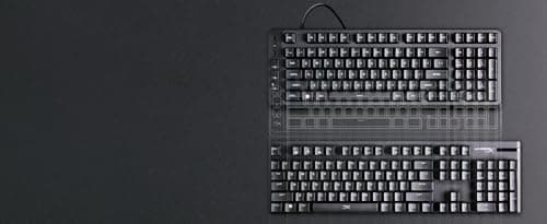 HyperX Eve 1800 – Gaming Keyboard, 1800 Form Factor,10 Zone Customizable RGB Lighting, Built-in Media Buttons, Membrane Switches, – Black — view 4