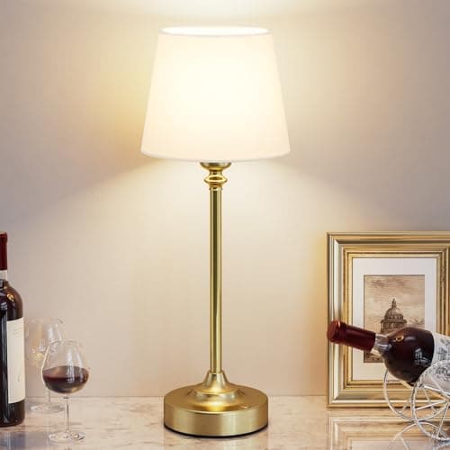Cordless Table Lamp Rechargeable Gold - 1 Pack Brass 4000mAH Battery Operated Lamp for Decor, 3000K Stepless Dimming Touch Control Wireless Lamp for Bedroom, Dining Table, Counter, Living Room — view 8