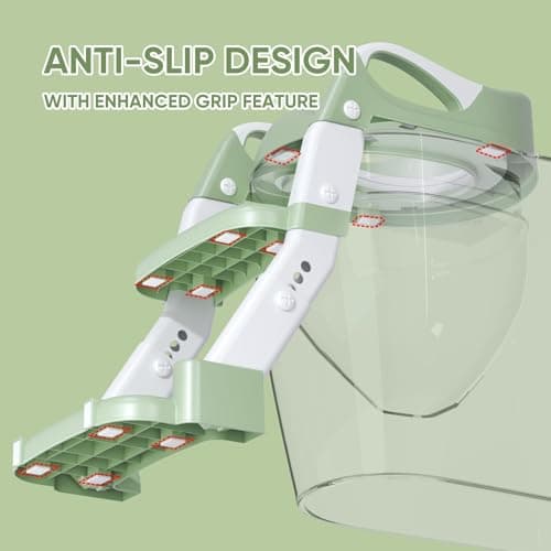 Wanchouse 3-in-1 Potty Training Seat & Training Toilet & Potty Chair, Height AdjustableToddler Toilet Seat for Kids, Foldable Potty Training Toilet with Splash Guard & Anti-Slip Steps (Green) — view 3
