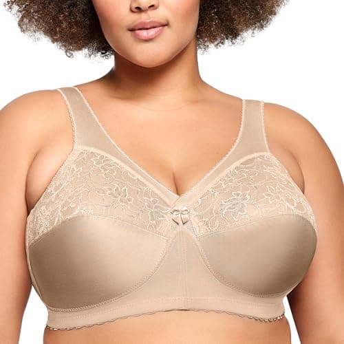 Glamorise Women's Plus Size Magic Lift Full-Figure Support Bra #1000, Blush, 48 I
