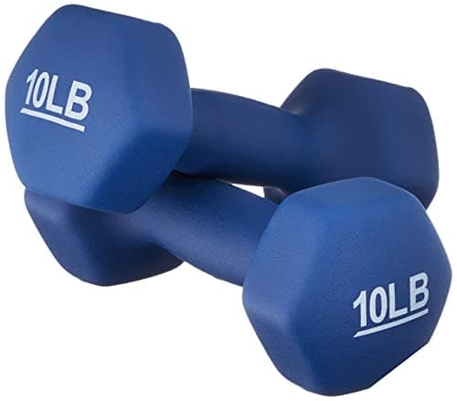 Amazon Basics Neoprene Dumbbell Hand Weights, 4.5 Kilograms, Pair, Navy Blue