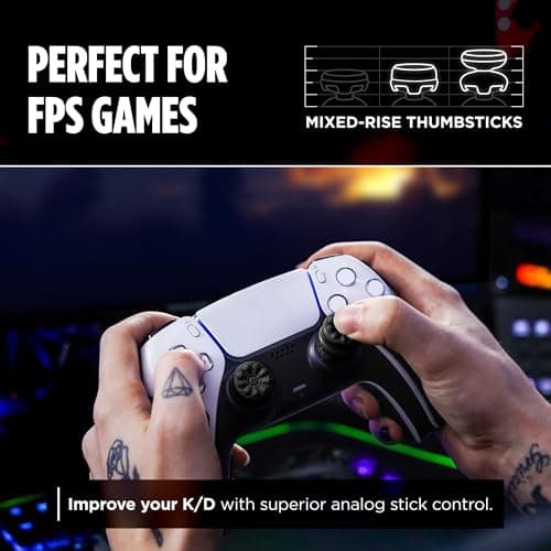KontrolFreek FPS Freek Galaxy Black for PlayStation 4 (PS4) and PlayStation 5 (PS5) | Performance Thumbsticks | 1 High-Rise, 1 Mid-Rise | Black (Limited Edition) — view 3