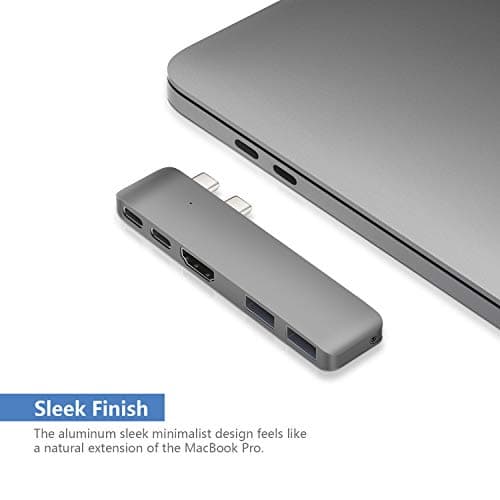 Purgo Mini USB C Hub Adapter Dongle for 2025/2024-2020 MacBook Air 13” 15” M4 M3-M1, MacBook Air USB Adapter with 4K HDMI, 100W PD, 40Gbps TB3 5K@60Hz, USB-C and 2 USB 3.0 (Space Grey) — view 3