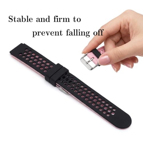 4pcs Rubber Leather Watch Band Strap Loops Black Silicone Replacement Resin Watch Bands Keeper Holder Retainer (Size: 20mm) — view 2