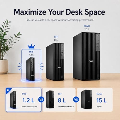 Dell Pro Micro (Next Gen OptiPlex 7020 7000 MFF), Intel 14-Core i5-14500T (> Ultra 5 135U), 16GB DDR5, 512GB SSD, QCM1250 Mini Tiny Business Desktop, Wi-Fi 6E, Ethernet, DisplayPort, HDMI, Win 11 Pro — view 2