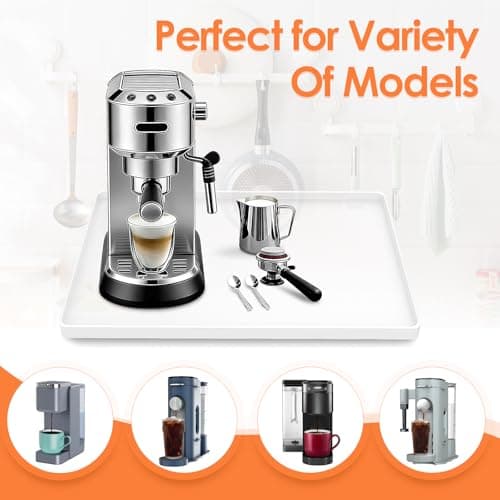 Silicone Coffee Maker Mat with Lip for Countertops 15.7''x11.8''Translucent — view 5