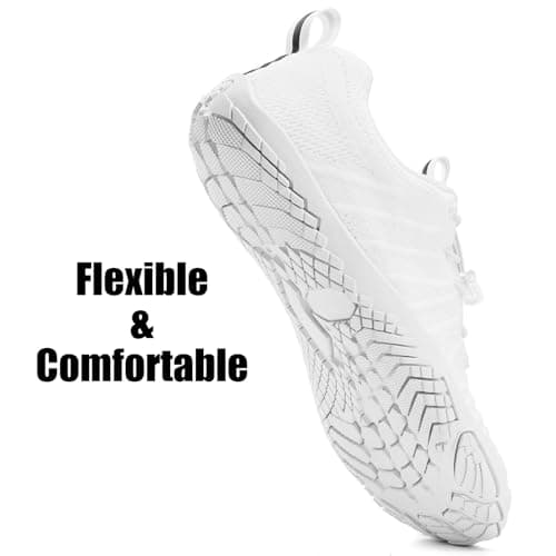 WateLves Water Shoes Men Women Barefoot Beach Aqua Socks Wide Swim Outdoor Walking Breathable Anti Slip Pool Shoes for Hiking Kayaking Diving Surfing (A-White, 41) — view 4