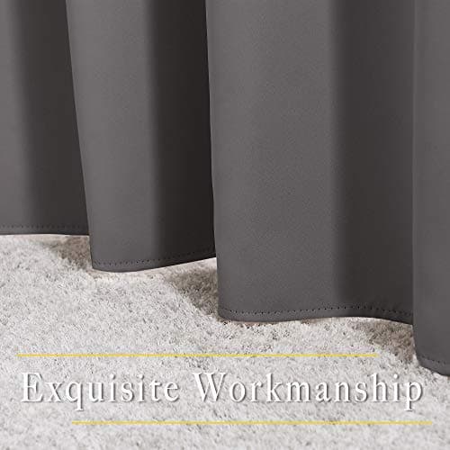 NICETOWN Blackout Curtains 2 Panels - Thermal Insulated Curtains 84 Inch Long,Room Darkening Grommet Curtains for Bedroom Living Room Windows (52 by 84 Inches,Grey,Set of 2) — view 6