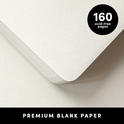 PAPERAGE Blank Journal Notebook, (Navy), 160 Pages, Medium 5.6 in x 8 in - 100 GSM Thick Paper – Hardcover Journaling Notebook for Work, School, Note Taking or Sketching — view 3