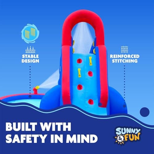 Sunny & Fun Deluxe Inflatable Water Slide Park with Climbing wall & Tunnel — view 5