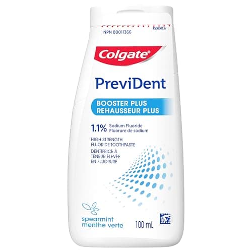 Colgate PreviDent 5000 ppm Booster Plus Toothpaste - Spearmint, 100mL - Fluoride Enamel Protection, Sensitive Teeth Relief, Travel Size - Dentifrice for Daily Oral Care (Package May Vary)