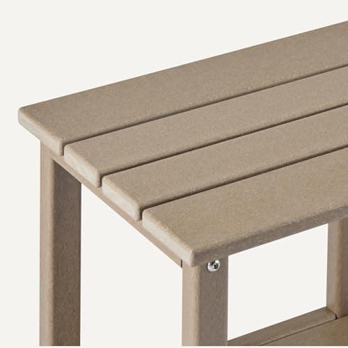 Amazon Basics Outdoor Side Table, 42cm x 32cm x 42cm, Wood-Like Brown, 1-Pack — view 5