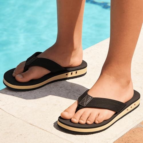 KVbabby Kids Comfortable Flip Flops,Coffee,3 Big Kid — view 6