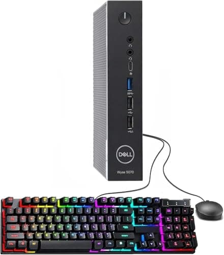 Dell Wyse 5070 Mini Desktop Computer, 27-Inch FHD Monitor and RGB Speakers PC Set, Intel Pentium J5005, 8GB RAM, 256GB SSD, WiFi BT, Mouse and Keyboard, Windows 11 Pro (Renewed) — view 3