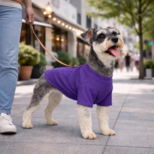 Lovelonglong Pet Clothing Dog Costumes Basic Blank T-Shirt Tee Shirts for Small Dogs Purple XS — view 5