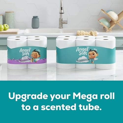 Angel Soft Toilet Paper, 18 Mega Rolls = 72 Regular Rolls, Soft and Strong Toilet Tissue — view 4