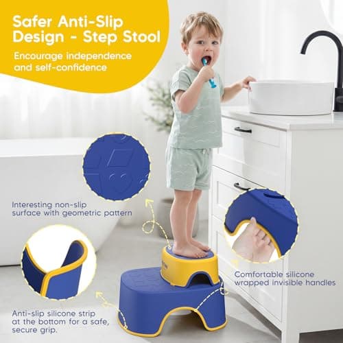 Maliton Potty Training Seat 2-in-1 with Step Stool & Anti-Slip Blue — view 3
