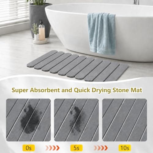 Ceecysaa Stone Bath Mat,Non-Slip Foldable Stone Drying Mat,59×39 cm — view 2