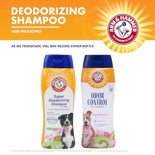 Arm & Hammer Deodorizing Dog Shampoo with Baking Soda for Odor Control, Tearless Moisturizing Formula for Sensitive Skin, Fresh Kiwi Blossom Scent, Safe for Dogs and Puppies, 20 Fl Oz — view 2