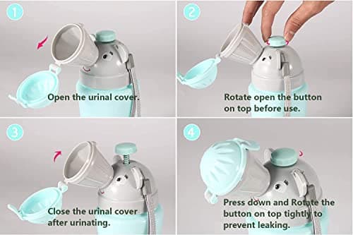 ONEDONE Portable Potty Baby Child Potty Urinal Pee Cup for Kids 17 OZ Travel Urinal for Toddler Boys Emergency Toilet for Camping Car Travel and Kid Potty Pee Training (Blue) — view 2
