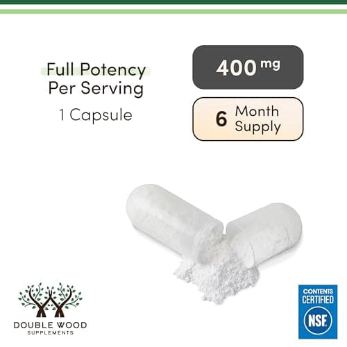 Magnesium Glycinate 400mg | 180 Capsules | Sleep, Muscle, & Heart Support | Vegan, Third Party Tested, Gluten Free, Non-GMO, by Double Wood Supplements — view 7