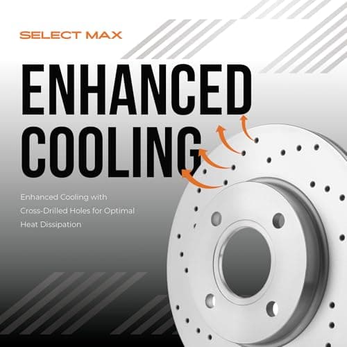 MAX Advanced Brakes - Front Brake Kit For 2015-2023 Nissan Murano, 2013-2020 Nissan Pathfinder, Infiniti QX60| Carbon Ceramic Brake and Rotor Kit| Cross-Drilled Brake Rotors — view 7