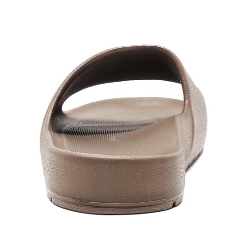 GETOEU Unisex Arch Support Waterproof Non-Slip Shower Pool Slides,Brown — view 2