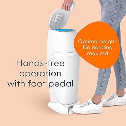 Diaper Genie Complete Diaper Pail (White) – Includes 1 Refill (Holds 270 Newborn Diapers) & 1 Carbon Filter — view 3