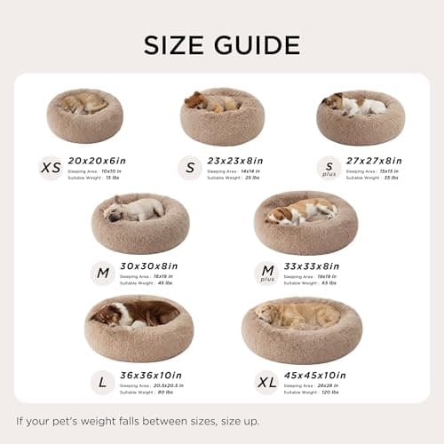 Bedsure Calming Small Dog Bed Donut Washable Cat＆Puppy Bed,23 inches Camel — view 6