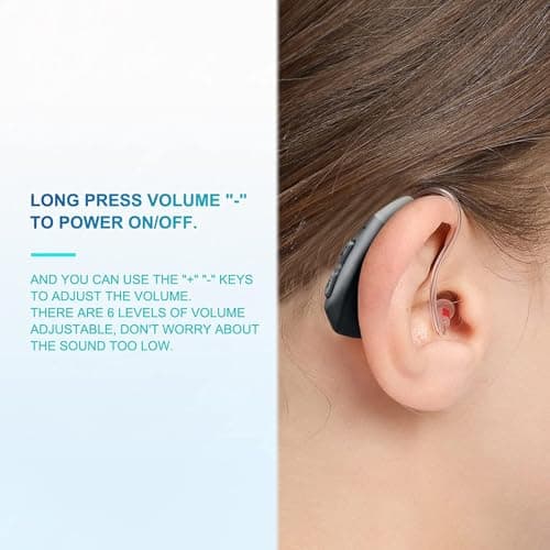 Hearing Aids for Seniors, JINGHAO Rechargeable BTE Design Hearing Aids, Volume Control, with USB Charging Dock, Comfortable Fit for People with Hearing Loss — view 5