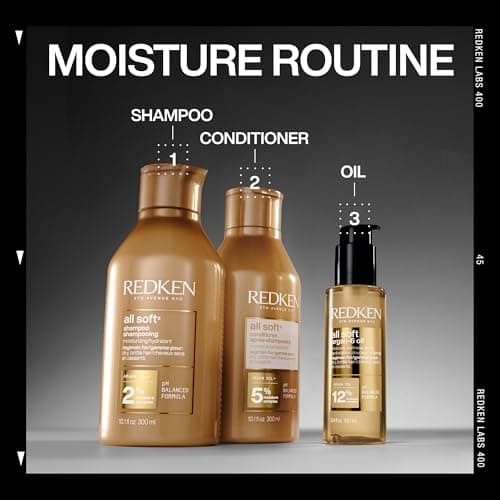 Redken All Soft Shampoo, For Dry/Brittle Hair, Moisturizes & Provides Intense Softness and Shine, With Argan Oil — view 8