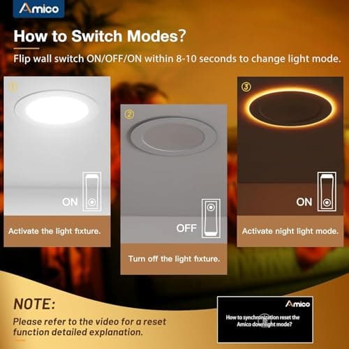 Amico 2 Pack 4 Inch LED Recessed Light with Night Light, 5CCT, 700LM — view 2