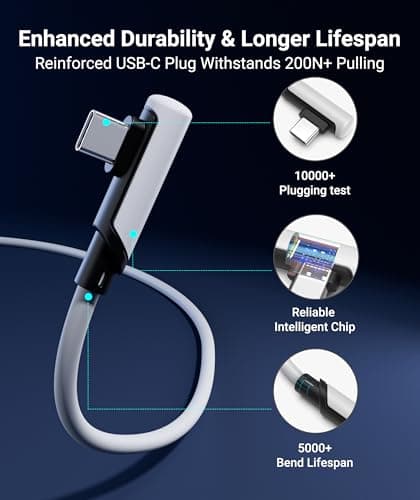 Syntech Link Cable 16FT for PCVR Compatible with Oculus/Quest 3/Meta Quest 3S, Quest2/Pro/Pico 4/Ultra Accessories and PC/SteamVR, High Speed PC Data Transfer, USB 3.0 to USB C Cable for VR Headset — view 3