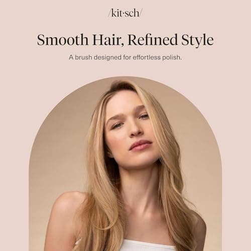 Kitsch Smooth & Polish Brush – Dual Bristle Detangler Brush, Shine & Frizz Control – Vegan Boar & Nylon Hair Brush with Cushioned Pad for Scalp Massage – Hair Care Tool for All Hair Types - Terracotta — view 7