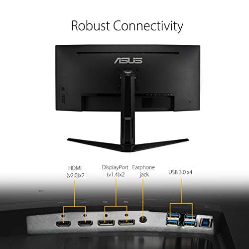 ASUS VG34VQL1B TUF 34 Inch Curved Gaming Monitor - WQHD (3440x1440), 165Hz, 1ms, Extreme Low Motion Blur, FreeSync Premium, Eye Care, Height Adjustable, DisplayHDR 400, DisplayPort, HDMI, USB — view 5
