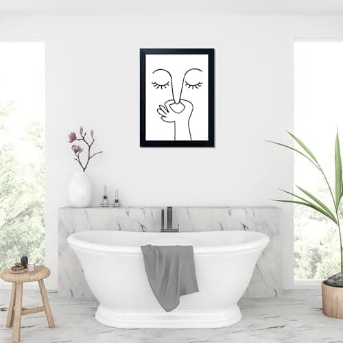 Black and White Bathroom Wall Decor Bad Smell Humorous Wall Art Funny Guest Toilet Picture Print Painting Modern Minimalistic Bathroom Sign — view 6
