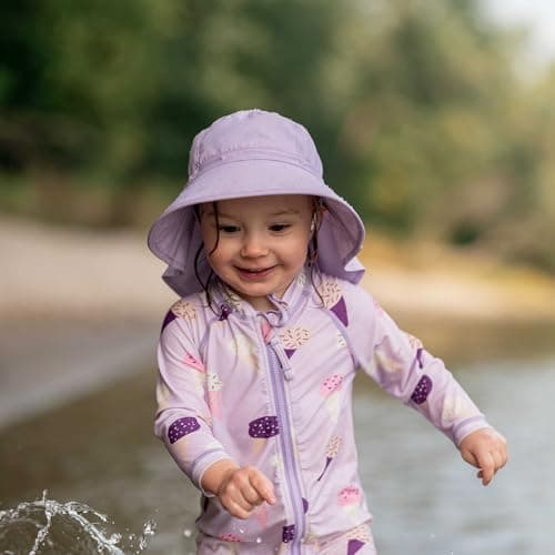 Jan & Jul Grow-with-Me Wide Brim UPF Hat for Toddlers with Neck Flap (M: 6-24 Months, Lavender) — view 5