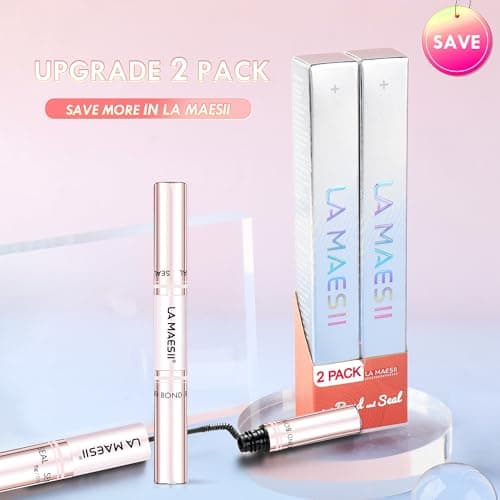 Lash Bond and Seal Waterproof, Cluster Lash Glue Bond and Seal Lash Glue, Strong Hold 72h for Eyelash Clusters, Latex Free Sensitive Eyes Available 10ML (Pack of 2) — view 5