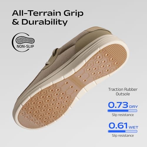 Bruno Marc Men's Arch Support Casual Slip on Loafers Wide Toe Box Non Slip Lightweight Breathable Comfortable Shoes,Size 10.5,Beige,SBSP26003M — view 4