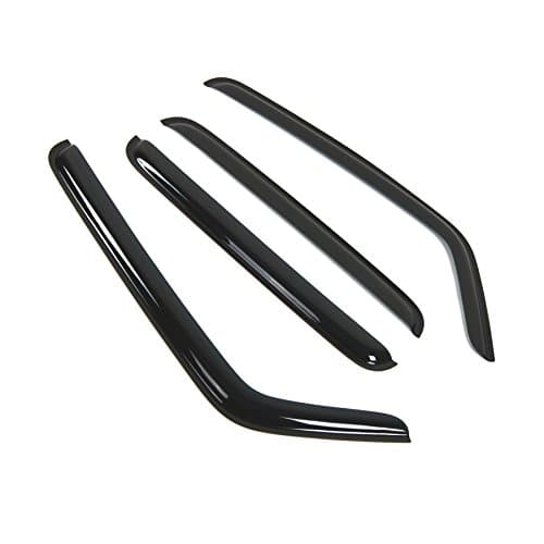 Tuningpros WD2-245 Dark Smoke 4 Pcs Set Window Visor (Outside Mount) Deflector Rain Guard Compatible with 2006-2010 Hummer H3 H3T