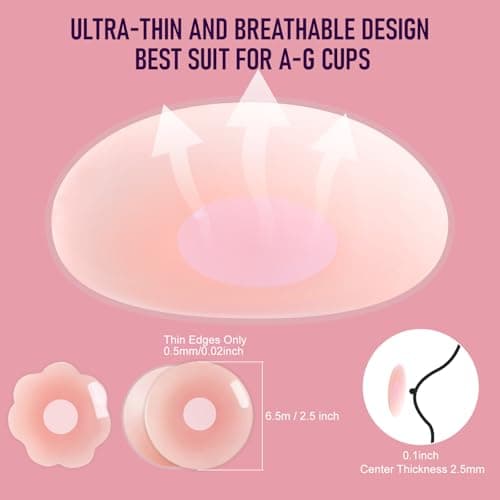 Ultimate Breast Tape Kit for Women, 1 Roll Boob Tape, 8 Pairs Nipple Covers, 41pcs Fashion Tape Strips and Test Pad, Hypoallergenic, Waterproof & Reusable for Dresses, Weddings, Sports — view 2