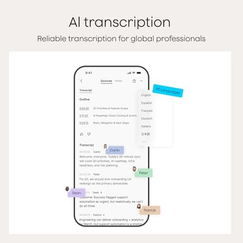 Plaud Note Pro AI Voice Recorder, Transcribe & Summarize with AI Note Taker for Meetings & Calls, Professionals & Teams, Supports 112 Languages, Ultra-Slim, InstantView Display, Case Included, Black — view 4
