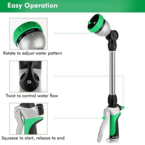 RESTMO Heavy Duty Metal Hose Wand, Watering Wand for Garden Hose — view 2