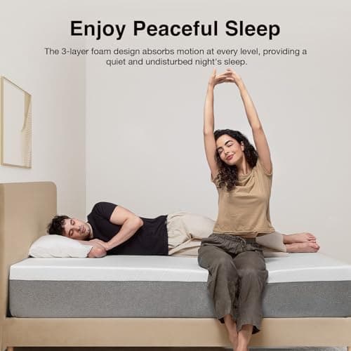 Novilla Bliss Queen Size Mattress, 12 Inch Gel Memory Foam Mattress Queen in a Box for Cool Night Sleep & Pressure Relief, Support Foam for Spine Alignment & Motion Isolation, Medium Plush Feel — view 5