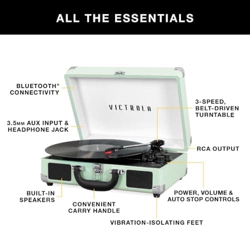 Victrola Journey - Bluetooth Suitcase Record Player - Black