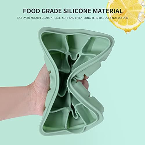 Tvmania Ice Cube Trays Set of 2, Easy Release 15 Flexible Silicone Ice Cube Molds with Removable Lid Reusable Freezer Ice Trays Stackable for Whiskey, BPA Free (Green) — view 4