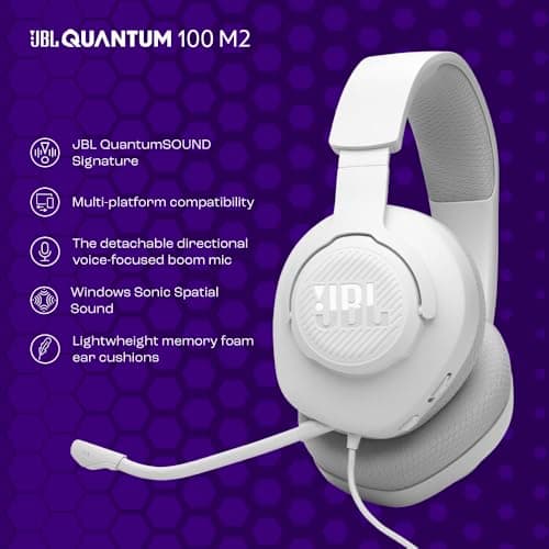 JBL Quantum 100M2 Wired Gaming Headset, Detachable Mic — view 4